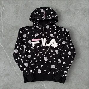 Fila Black and White Paisley Hoodie